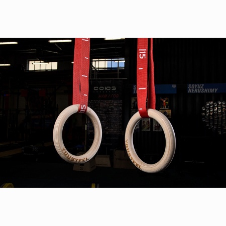 Купить Кольца гимнастические 32 мм красные стропы в Ростове 